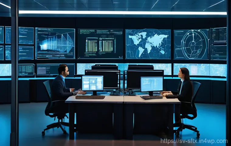 보안 오케스트레이션 자동화의 법적 고려사항 - **Prompt 1: "A futuristic, serene digital landscape where data streams flow like gentle rivers, prot...