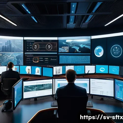 보안 오케스트레이션 자동화의 데이터 보안 - A high-tech cybersecurity operations center in Stockholm, Sweden, showing a diverse team of professi...