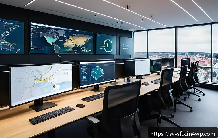 보안 오케스트레이션과 로그 관리 - A modern cybersecurity operations center in Stockholm, Sweden, featuring a diverse team of IT and se...